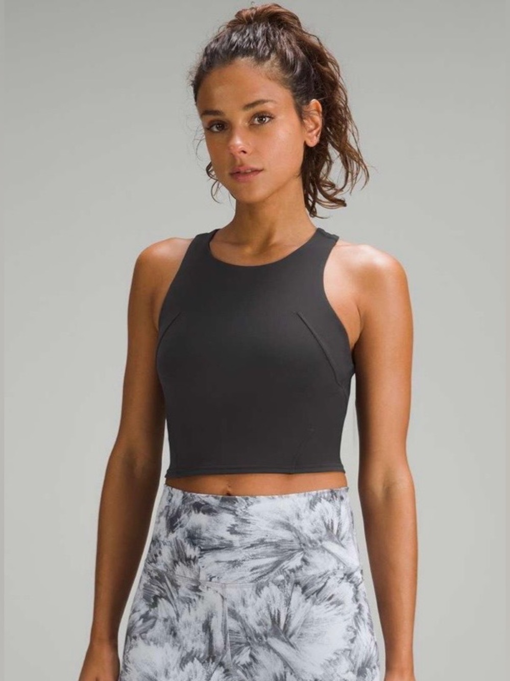 Lululemon Wunder Train Racerback NWT Black High-Neck Crop Tank Top Size 8